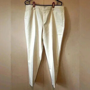 Roz & Ali Women's Sz 14 White Dress Pants Straight Leg, Faux Pockets